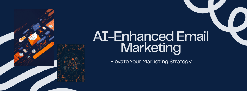 AI-enhanced email marketing banner featuring email campaign visuals automation workflows and marketing strategy elements by OnlinEmage