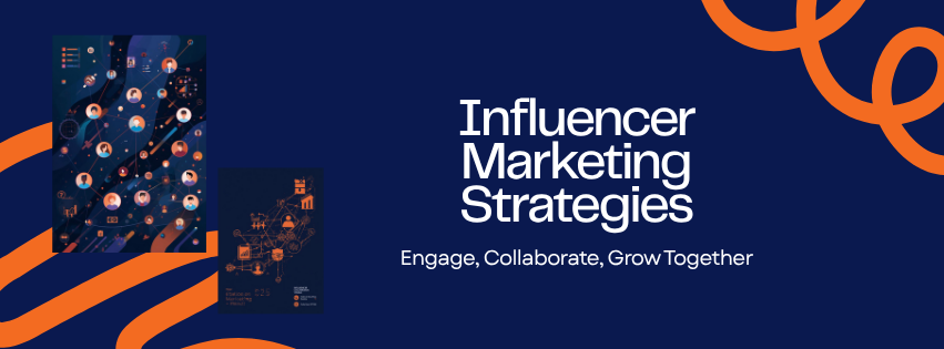 Influencer marketing banner with creator collaboration network engagement icons and campaign strategy visuals by OnlinEmage